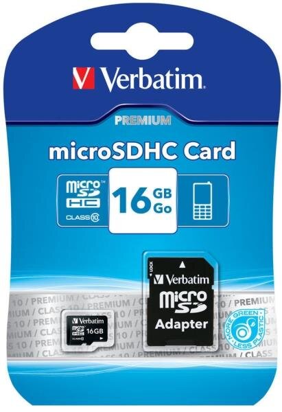 Κάρτα Μνήμης Microsdhc Class 10 U1 Verbatim 16gb Sd Adapter 44082