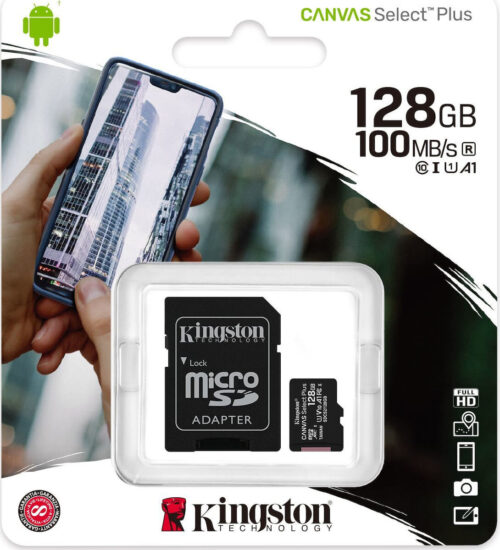 Kingston Canvas Select Plus MicroSDXC 128GB U1 V10 A1 With Adapter