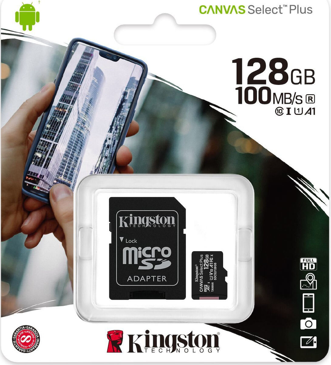 Kingston Canvas Select Plus MicroSDXC 128GB U1 V10 A1 With Adapter