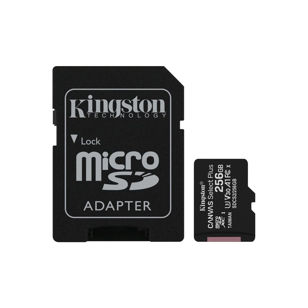 Kingston Canvas select Plus microSDXC 256GB Class 10 U3 V30 A1 UHS-I με αντάπτορα