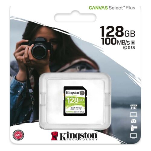 Kingston Flash card SD 128GB Canvas select Plus