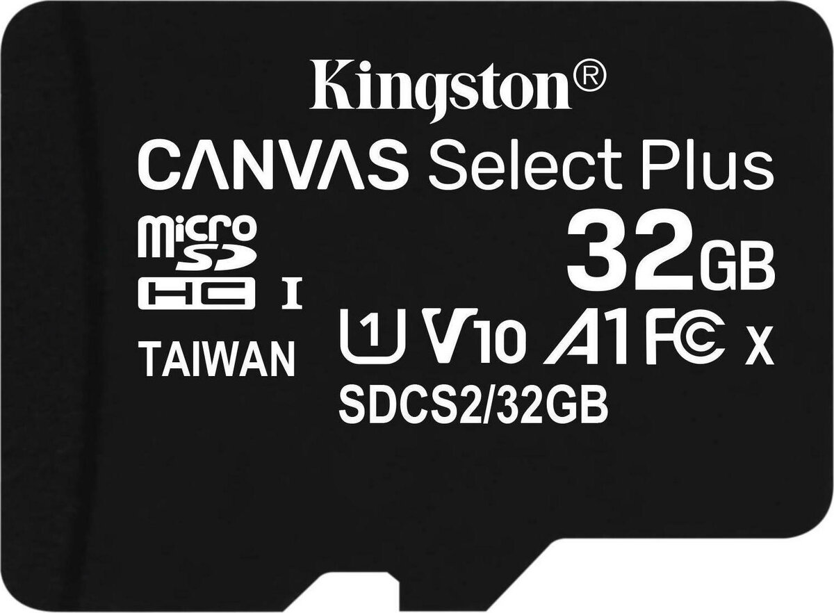 Kingston Micro Secure Digital 32GB microSDXC Canvas select Plus 80R CL10 UHS-I Card + SD Adapter