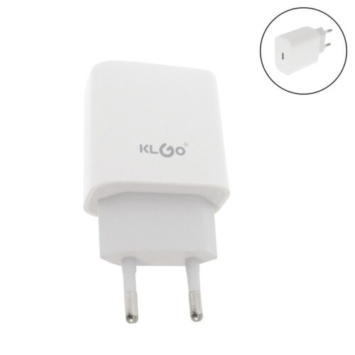 KLGO Φορτιστής γρήγορης φόρτισης 20W 3.0A Type C Λευκός