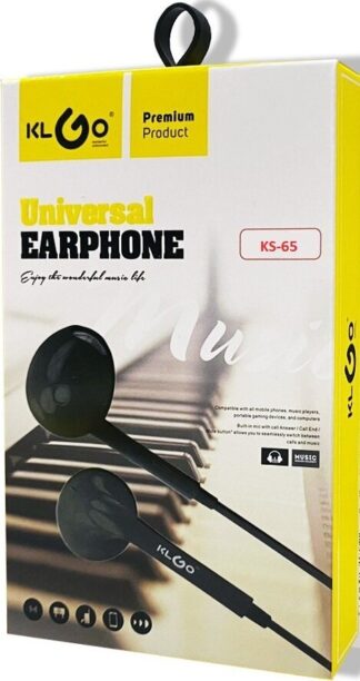 KLGO In-Ear Handsfree με Βύσμα 3.5mm μαύρο - λευκό