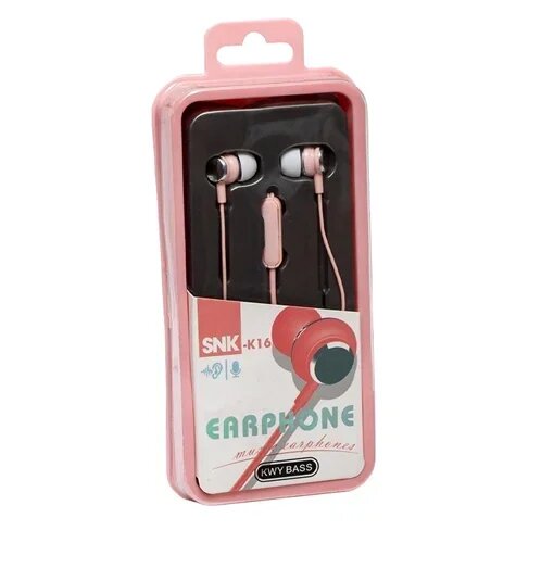 KWY Bass SNK-K16 Handsfree In-Ear 3.5mm Pink