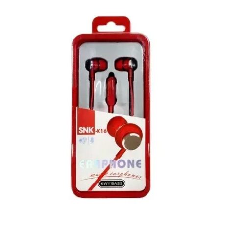 KWY Bass SNK-K16 Handsfree In-Ear 3.5mm Red