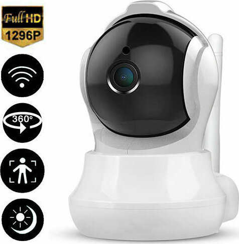 Lamtech IP Κάμερα Παρακολούθησης Wi-Fi 1080p Full HD με Αμφίδρομη Επικοινωνί Φακός 3.6mm Λευκό