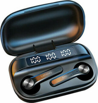 Lenovo Earbuds QT81 Bluetooth Handsfree with Touch Control 1200mAh Charging Box - Μαύρο