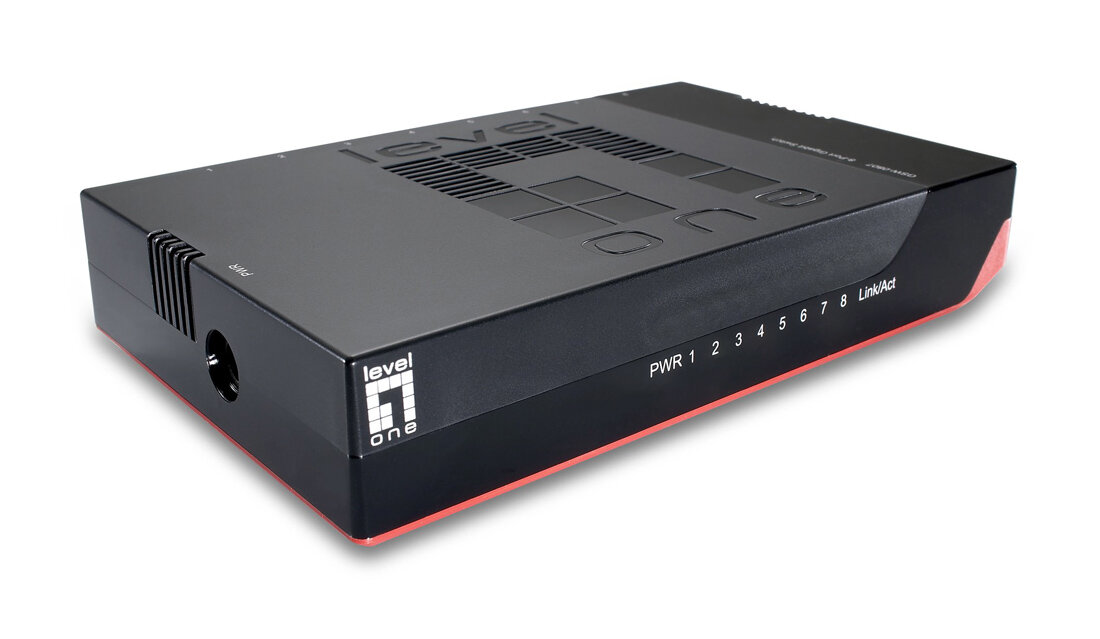LEVEL ONE GbE Switch με 8 Θύρες Gigabit (1Gbps) Ethernet x 10/100/1000Mbps,Jumbo 9K,Ver.5.0