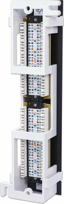 Manhattan Patch Panel για Rack 1U 12 Θυρών Cat6 UTP Επίτοιχο Μαύρο