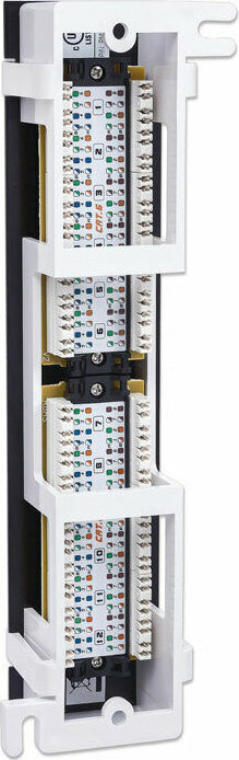 Manhattan Patch Panel για Rack 1U 12 Θυρών Cat6 UTP Επίτοιχο Μαύρο