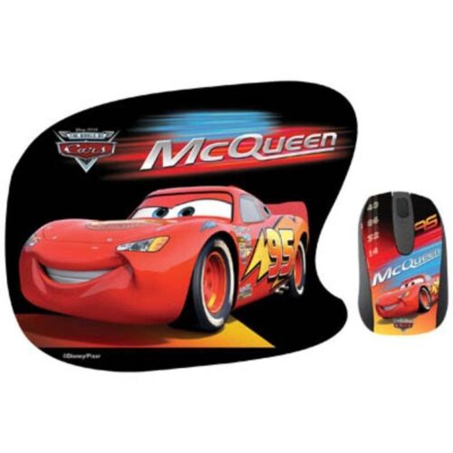 McQueen Σετ mini οπτικό ποντίκι και mousepad με μοτίβο CARS, 1000 dpi