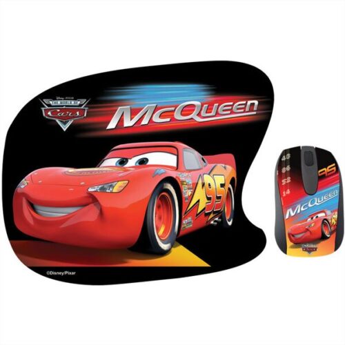Mcqueen Σετ Mini Οπτικό Ποντίκι Και Mousepad Με Μοτίβο "Cars" 1000 Dpi