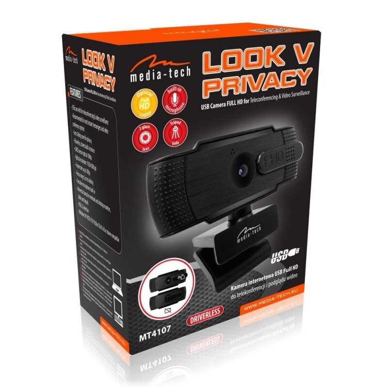Media-Tech Webcam 1080P Hd Cmos (1.3Mpix) Sensor And Built-In Microphone