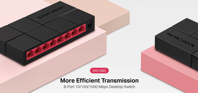 Mercusys Desktop Switch MS108G με 8 Θύρες Gigabit (1Gbps) Ethernet x 10/100/1000 Mbps Ver. 1.0