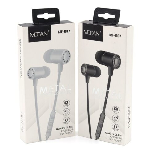 Mofan Metal Stereo Earphones with Mic - High Quality Box
