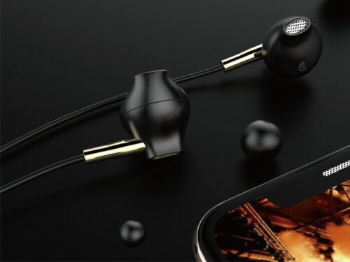 Moxom Earbuds Handsfree με Βύσμα 3.5mm Black / Gold