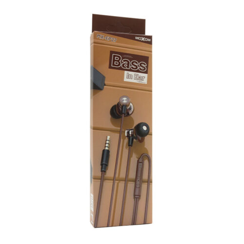 Moxom Ενσύρματα Ακουστικά ψείρες Bass in Ear 3.5mm καφέ