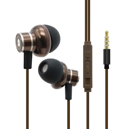 Moxom Ενσύρματα Ακουστικά ψείρες Bass in Ear 3.5mm καφέ