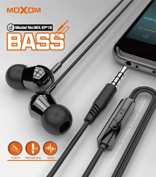 Moxom Ενσύρματα Ακουστικά Super Bass Handsfree with mic