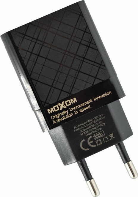Moxom Type-c Cable & 2x USB-A Wall Adapter Μαύρο