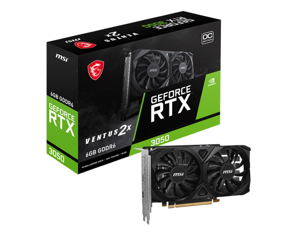 MSI VGA PCI-E NVIDIA RTX 3050 VENTUS 2X E 6G OC