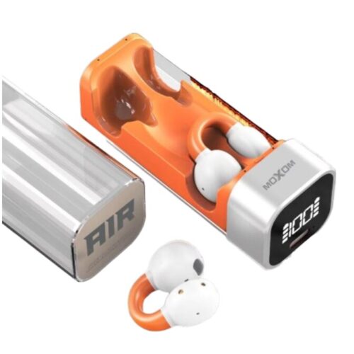 MX-TW51 Futurism Transparent Case LCD OWS Wireless Earbuds Orange