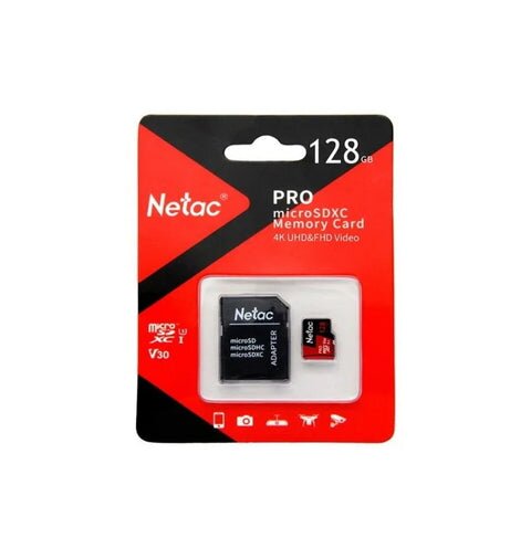 Netac P500 Extreme Pro MicroSDXC 128GB V30/A1/Class 10 W/SD Adapter