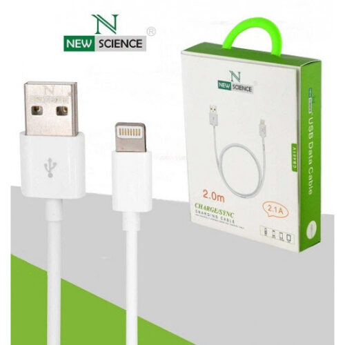 New Science Καλώδιο Tαχείας φόρτισης USB-A σε Lightning, 2.1A, 2m, λευκό