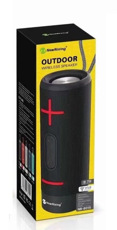 NewRixing Φορητό ηχείο Bluetooth V5.0 με Ραδιόφωνο FM 5W μαύρο