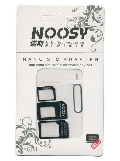 Noosy Nano SIM & Micro SIM Adapter Set 3in1 Black