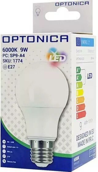 Optonica Λάμπα LED SP9-A4 για Ντουί E27 & Σχήμα A60 Ψυχρό Λευκό