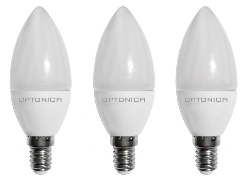Optonica LED Λάμπα Candle C37 1419 6W 6000K E14 480lm 3τμχ