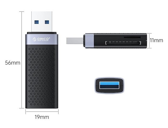 Orico Card Reader Cs2d-A3 Για Sd & Micro Sd Usb 3.0 Μαύρο