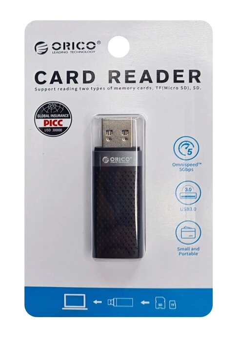 Orico Card Reader Cs2d-A3 Για Sd & Micro Sd Usb 3.0 Μαύρο