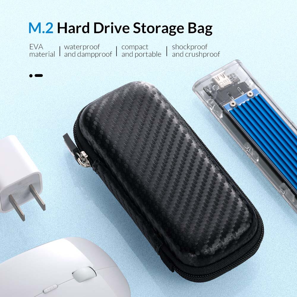 Orico Θήκη Προστασίας M2 SSD M2PH01-BK-BP Αδιάβροχη Μαύρη