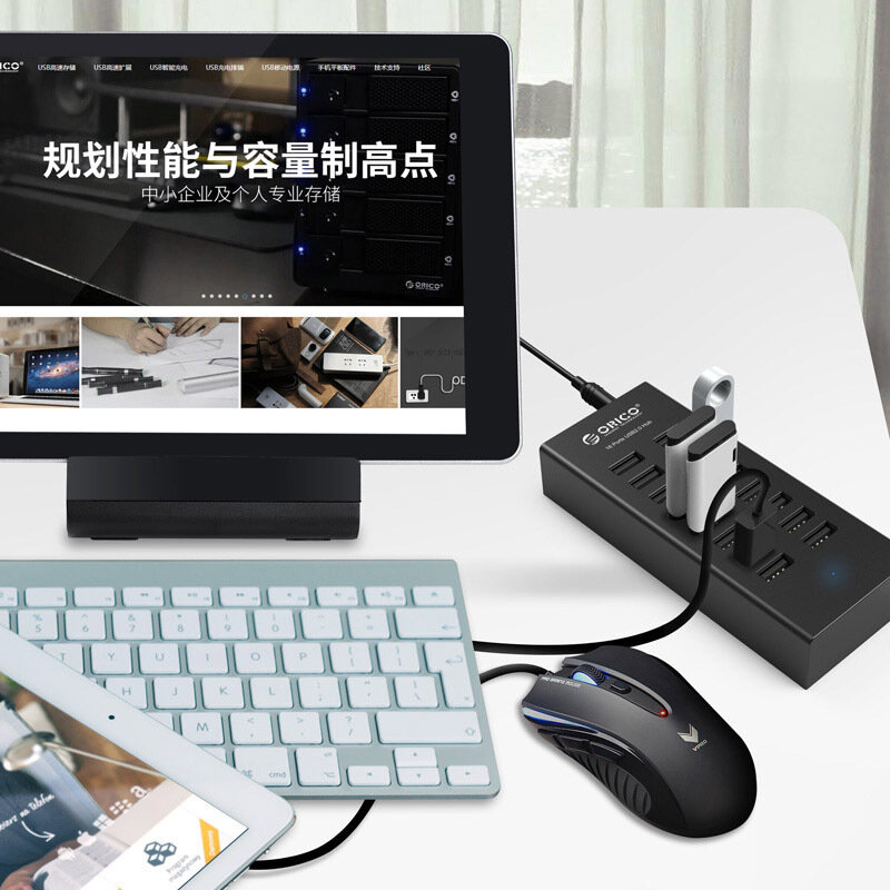 Orico USB 2.0 Hub 16 Θυρών με σύνδεση USB-A Θύρα Φόρτισης & Εξωτερική Παροχή Ρεύματος