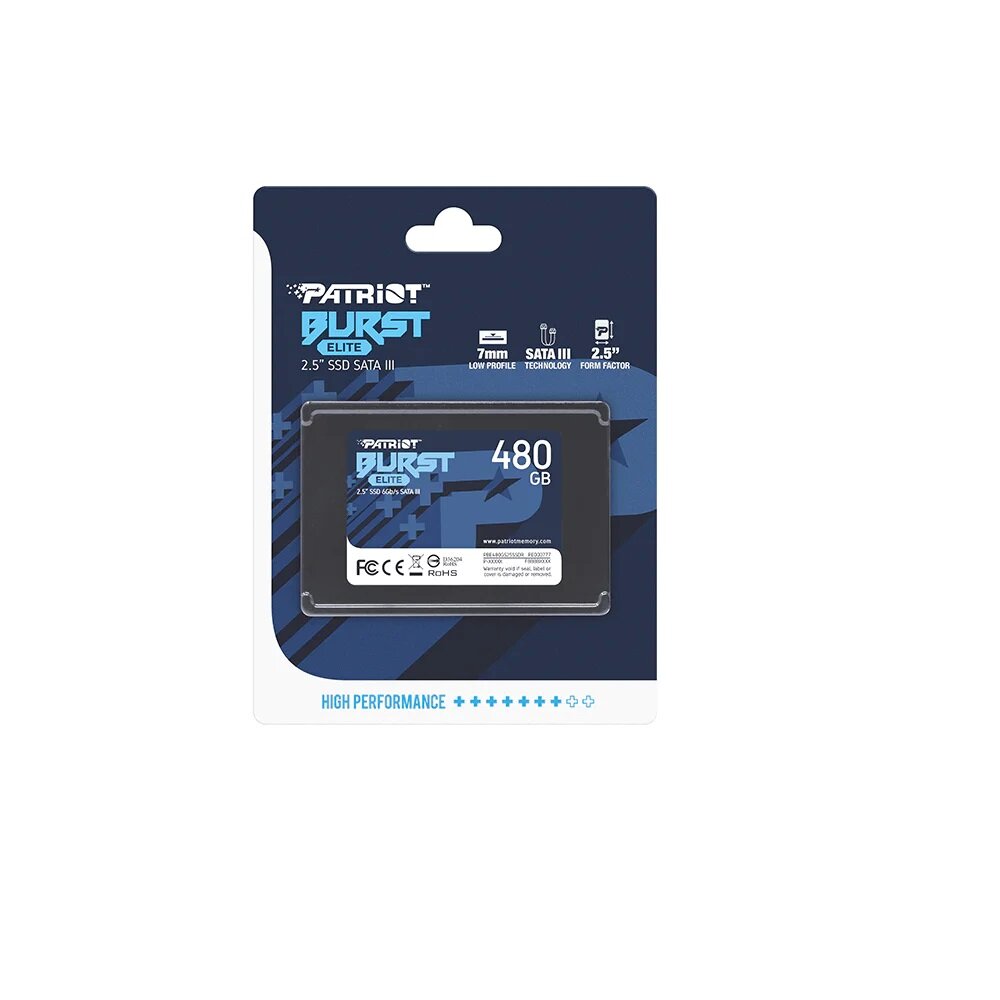 Patriot Burst Elite 2.5'' SSD 480GB, Sata 3, 6Gb/s, 450MBs Read & 320MBs Write 40K/40K