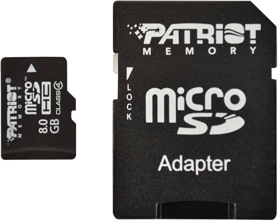 Patriot Micro SD Card 8GB Hc Class 10 Retail + Sd Adaptor