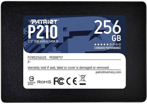 Patriot P210 2.5'' SSD 256GB Sata 3 6Gb/s 500MBs Read & 400MBs Write 50K/30K