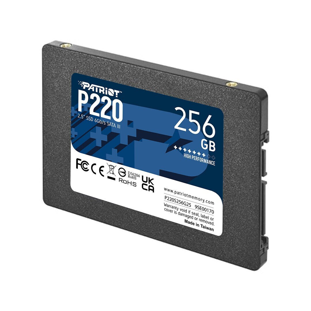 Patriot P220 2.5'' SSD 256GB, Sata 3, 6Gb/s, 550MBs Read & 500MBs Write 50K/40K