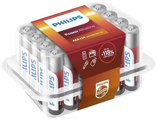 Philips 24 Pack Alkaline Batteries AAA Power 1.5V LR6/AAΑ
