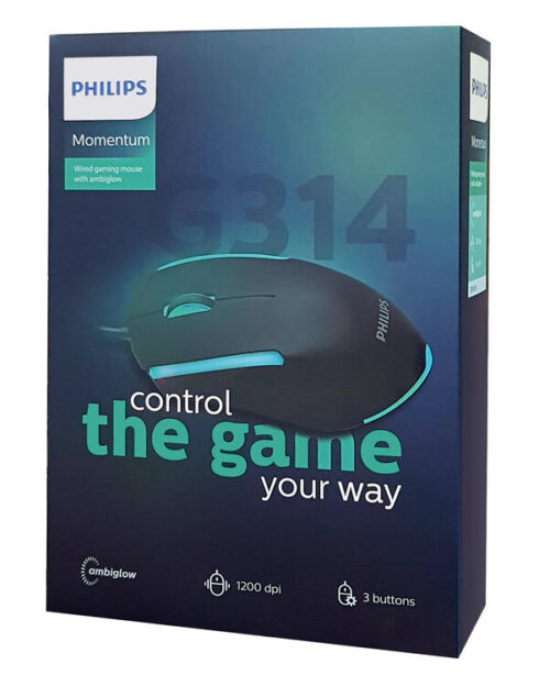 Philips Ενσύρματο Gaming Ποντίκι 1200Dpi 3 Πλήκτρα Μαύρο