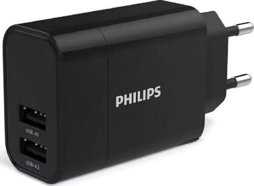 Philips Φορτιστής Τοίχου 2x USB 17W DLP2620-12