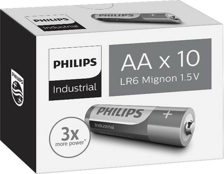 Philips Industrial Aλκαλικές Mπαταρίες AA 10τμχ LR6