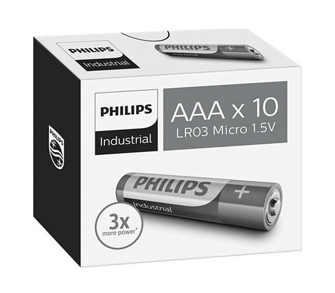Philips Industrial Αλκαλικές Μπαταρίες AAA LR03 1.5V 10τμχ