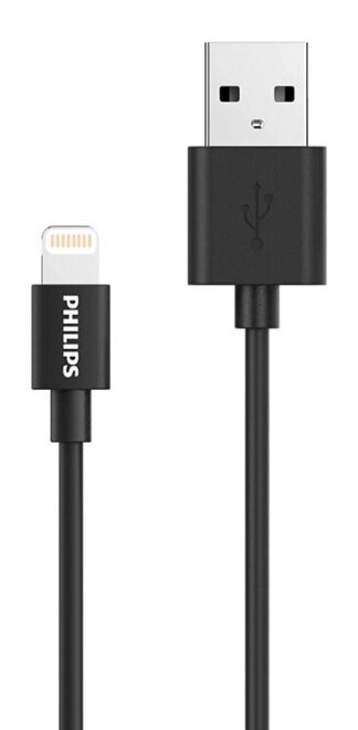 Philips Καλώδιο USB Σε Lightning Dlc3104v-00 2.4Α 1.2m Μαύρο