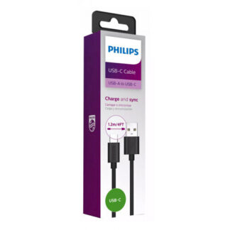 PHILIPS καλώδιο USB σε USB Type-C μ1.2m μαύρο