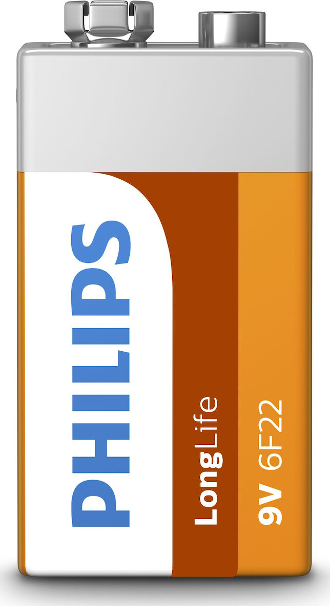Philips LongLife Zinc Chloride Μπαταρία 6F22 9V 6F22L1B