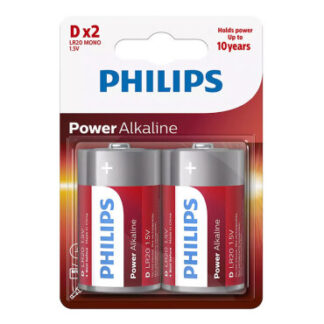 Philips Power Αλκαλικές Μπαταρίες Mono D Lr20 1.5V 2τμχ